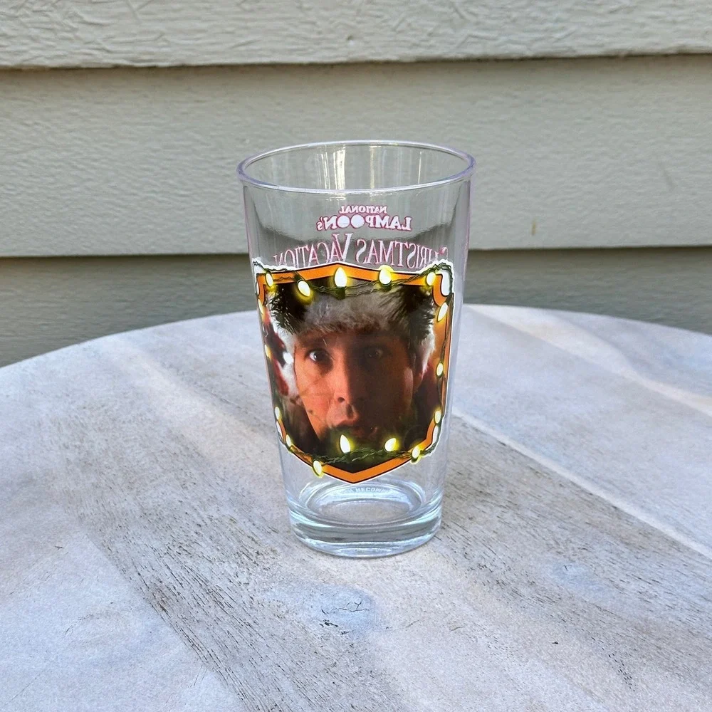 National Lampoon's Christmas Vacation Clark Griswold Pint Glass Set of 2 Clear